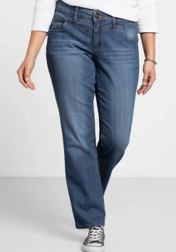 Gerade Jeans mit Used-Effekten