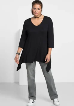 Gerade Jeans mit Used-Effekten