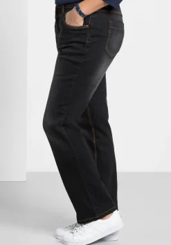 Gerade Jeans mit Used-Effekten