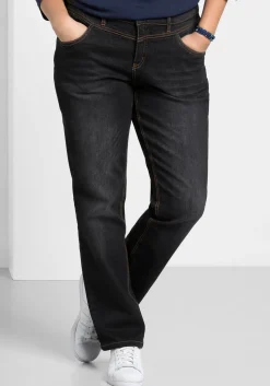 Gerade Jeans mit Used-Effekten