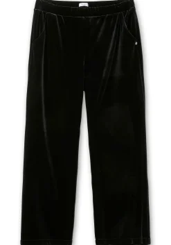 Gerade Samthose mit Teilgummibund