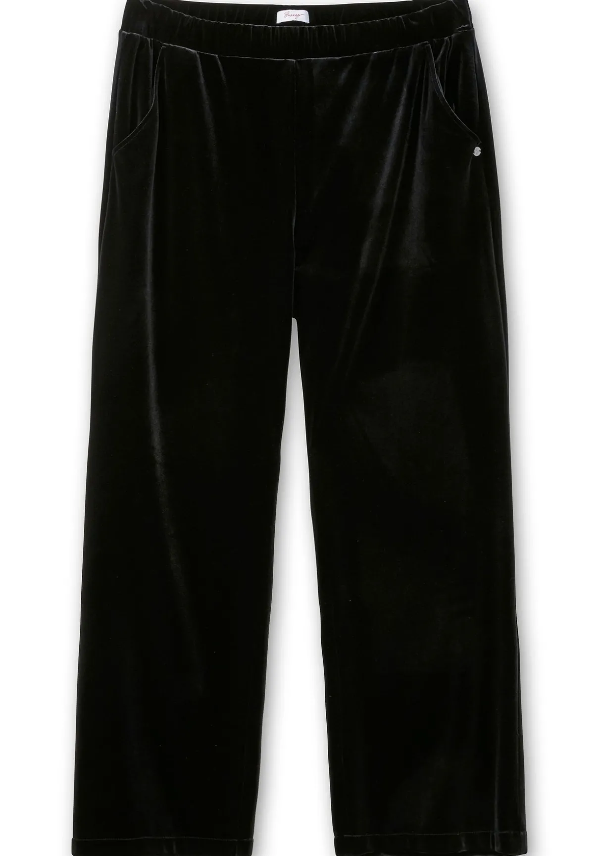 Gerade Samthose mit Teilgummibund