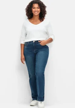 Gerade Stretch-Jeans mit Bodyforming-Effekt