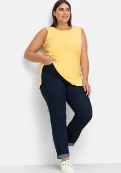 Gerade Stretch-Jeans mit Komfortbund