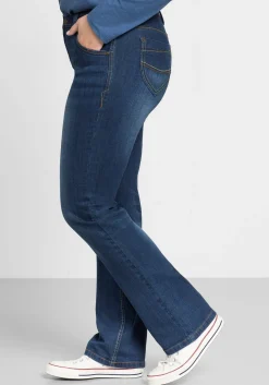 Gerade Stretch-Jeans mit Used-Effekten