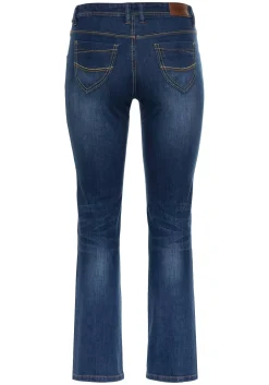 Gerade Stretch-Jeans mit Used-Effekten