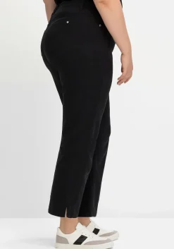 Gerade Twillhose in knöchelbedeckender Länge