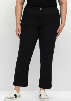 Gerade Twillhose in knöchelbedeckender Länge