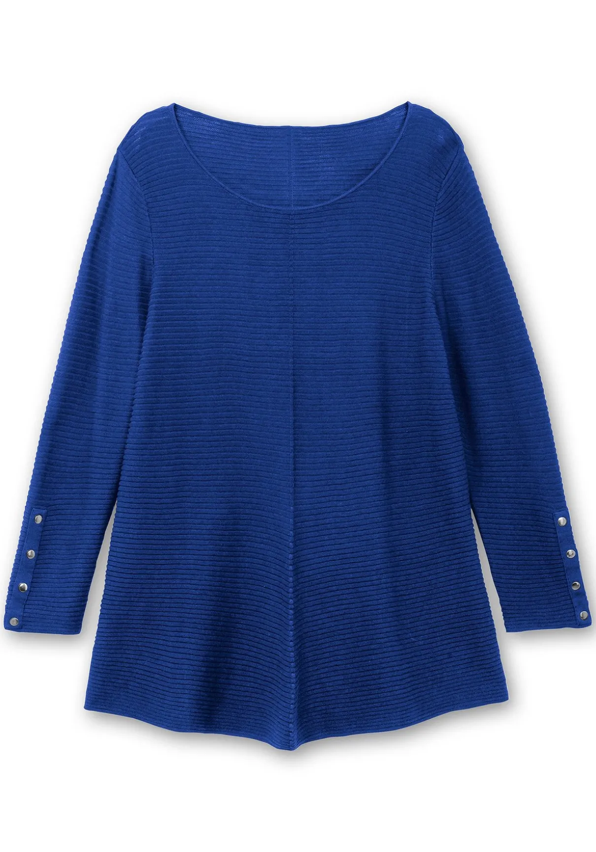 Gerippter Pullover mit spitz zulaufendem Saum