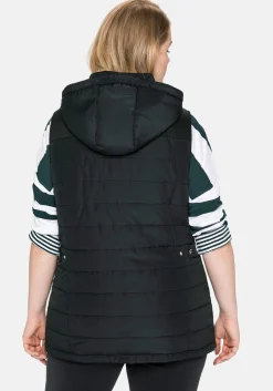 Gesteppte Longweste mit Kapuze