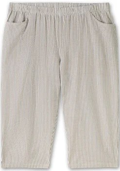 Gestreifte Caprihose in Seersucker-Qualität