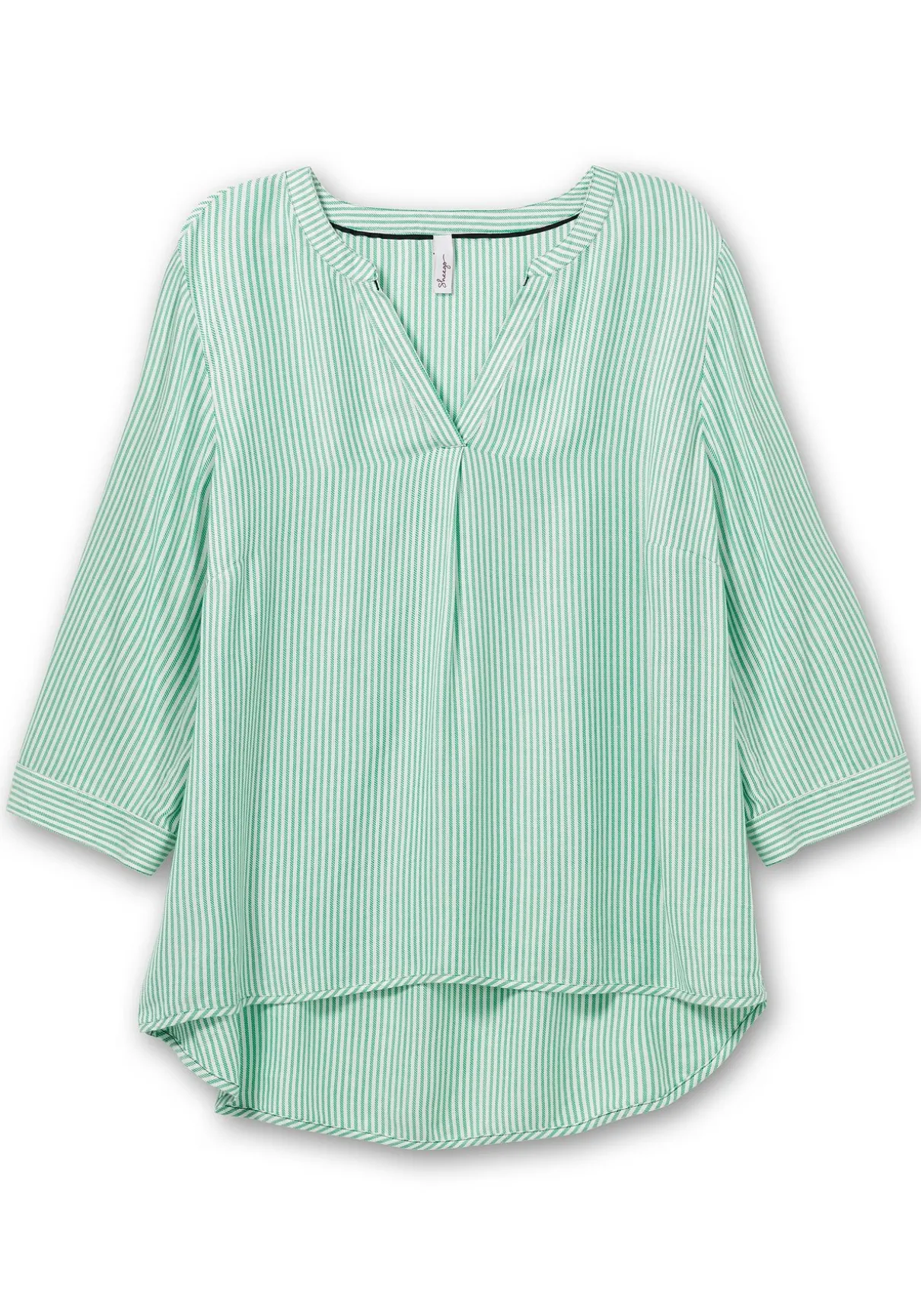 Gestreifte Tunika mit 3/4-Ärmeln, in Twill-Qualität