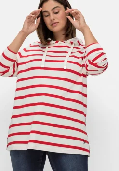 Gestreiftes Langarmshirt mit Kapuze