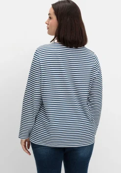 Gestreiftes Langarmshirt mit Rundhalsausschnitt