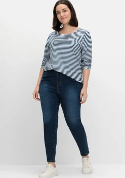 Gestreiftes Langarmshirt mit Rundhalsausschnitt