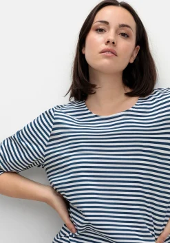 Gestreiftes Langarmshirt mit Rundhalsausschnitt