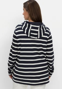 Gestreiftes Langarmshirt mit Kapuze
