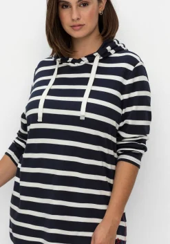 Gestreiftes Langarmshirt mit Kapuze