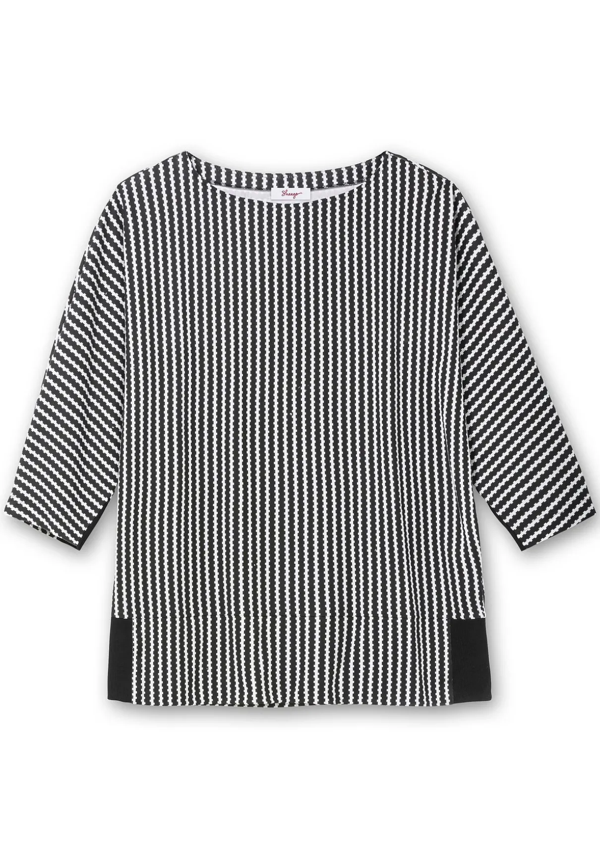 Gestreiftes Shirt mit 3/4-Fledermausärmeln