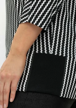 Gestreiftes Shirt mit 3/4-Fledermausärmeln