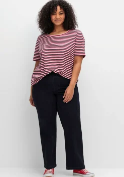 Gestreiftes Shirt mit Gummizugbund