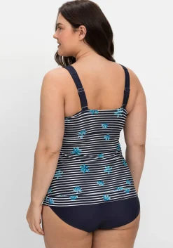 Gestreiftes Tankini-Top mit Shaping-Einsatz