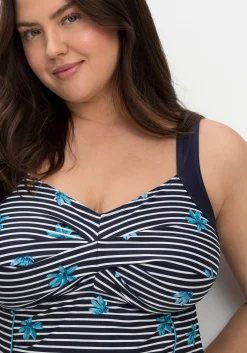 Gestreiftes Tankini-Top mit Shaping-Einsatz
