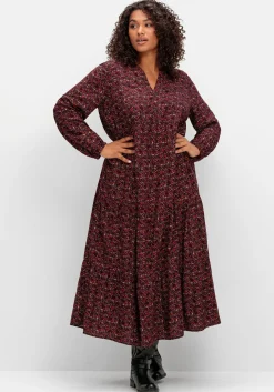 Gestuftes Maxikleid mit Alloverprint