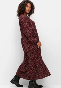 Gestuftes Maxikleid mit Alloverprint