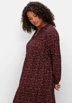 Gestuftes Maxikleid mit Alloverprint