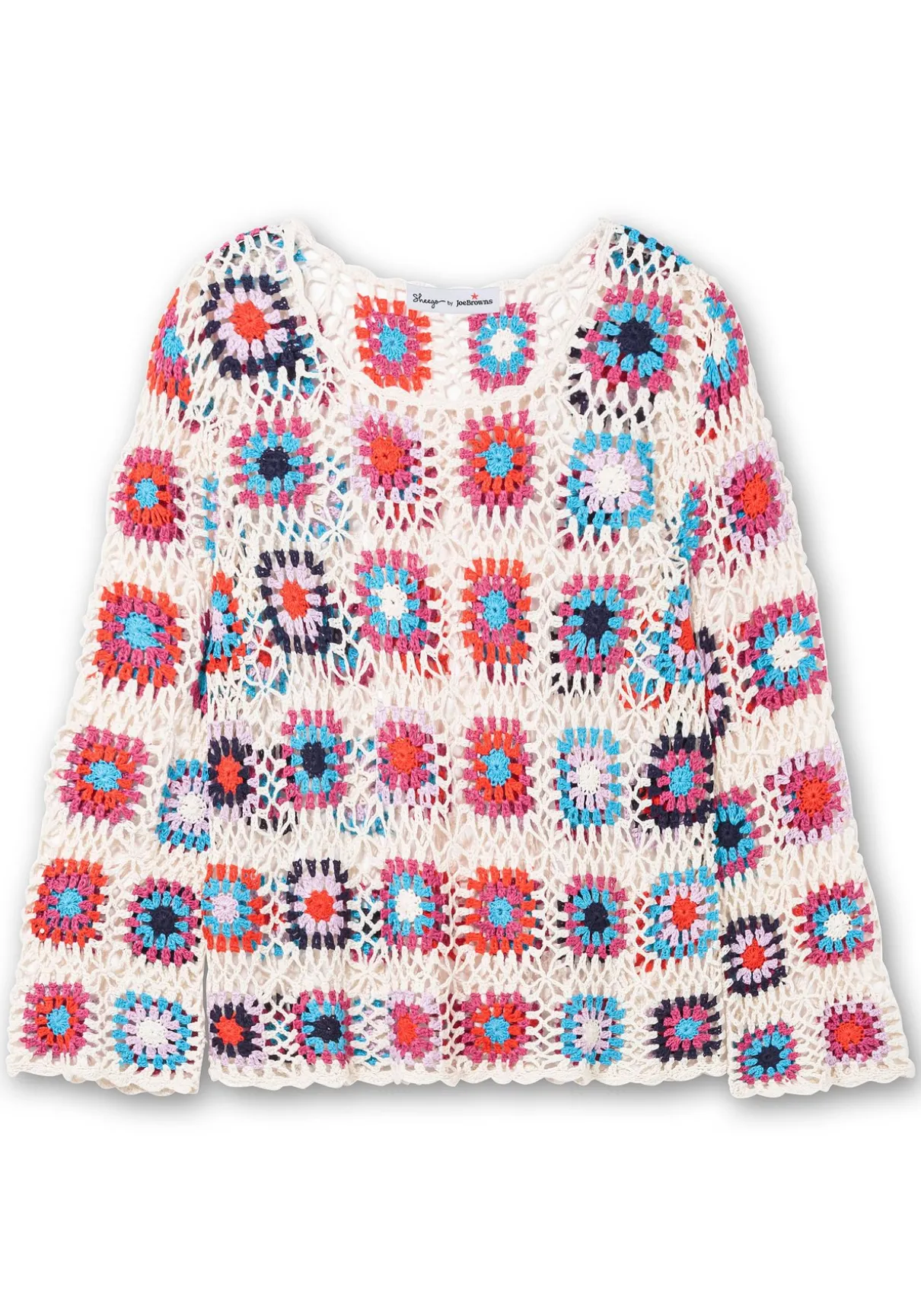 Handgearbeiteter Häkelpullover im Crochet-Muster