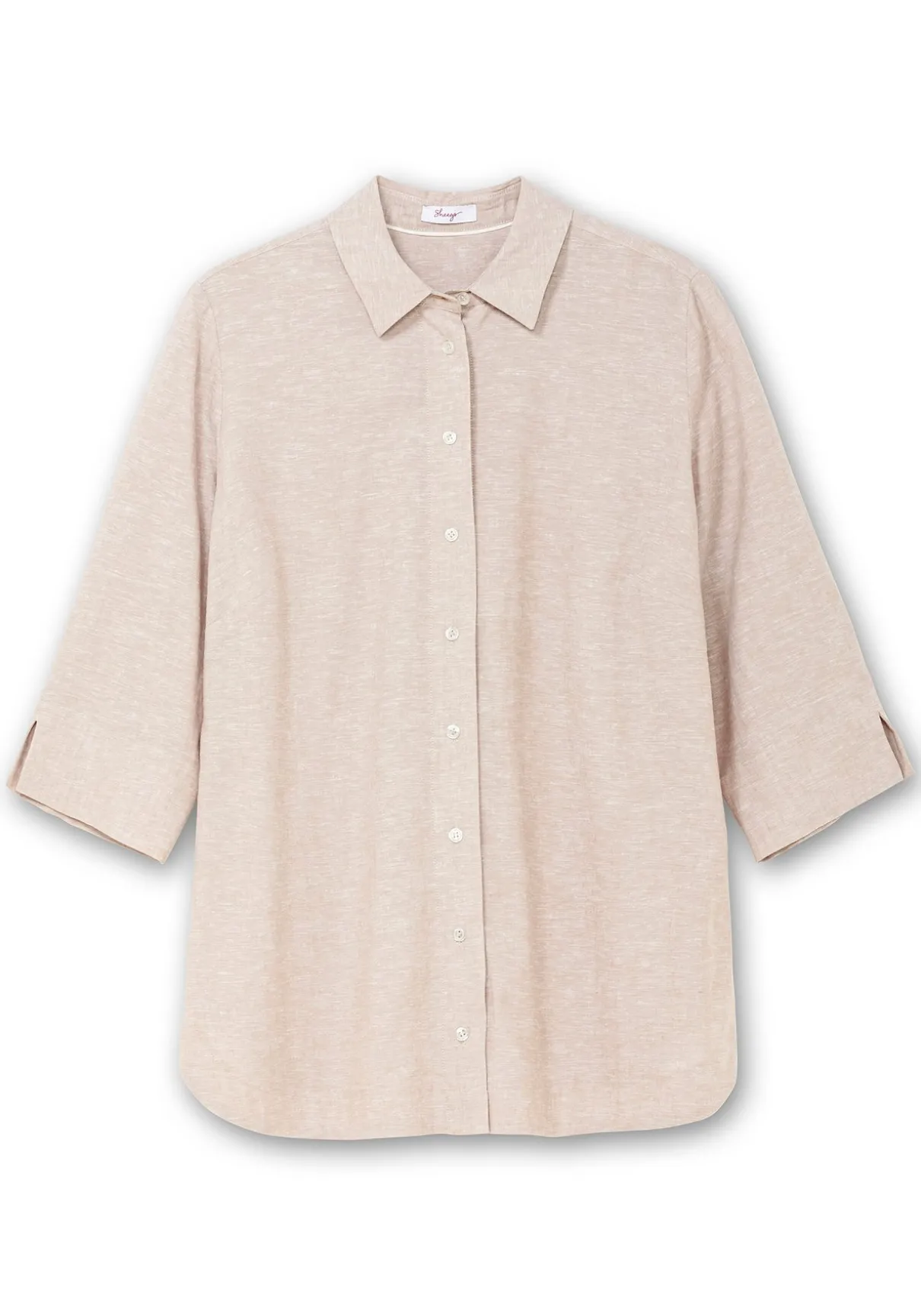 Hemdbluse im Leinen-Mix, mit feinen Streifen