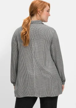 Hemdbluse im Pepitamuster, aus Viskose
