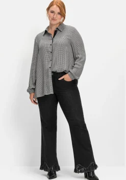 Hemdbluse im Pepitamuster, aus Viskose