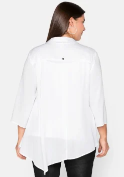 Hemdbluse mit asymmetrischem Saum in Zipfelform