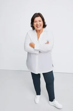 Hemdbluse mit verdeckter Knopfleiste