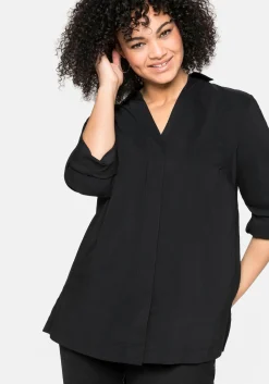 Hemdbluse mit verdeckter Knopfleiste