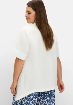 Hemdbluse mit Zipfelsaum und weiten Ärmeln
