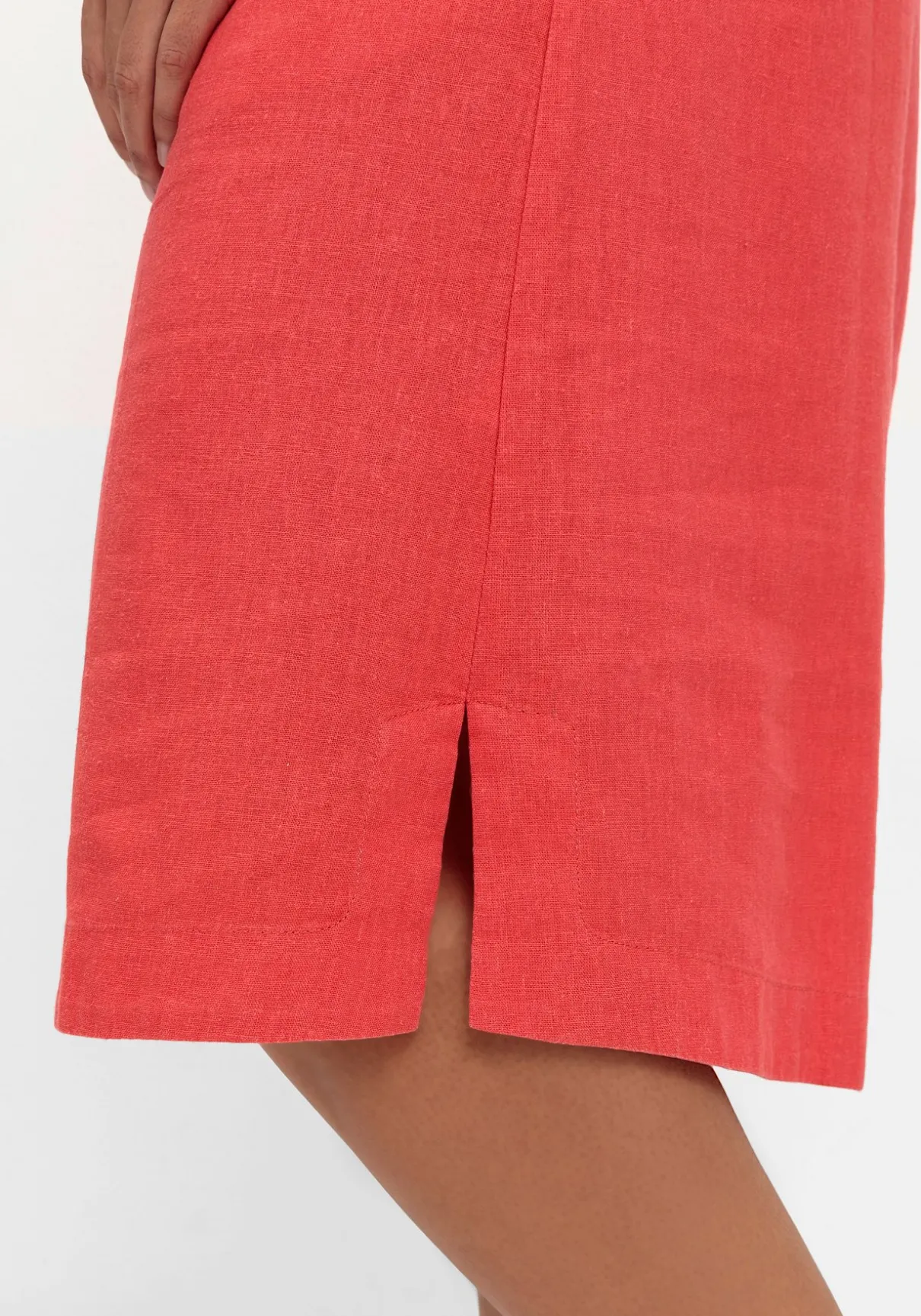 Hemdblusenkleid aus Leinen-Viskose-Mix