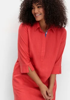 Hemdblusenkleid aus Leinen-Viskose-Mix