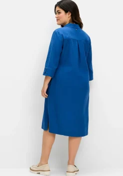 Hemdblusenkleid aus Leinen-Viskose-Mix