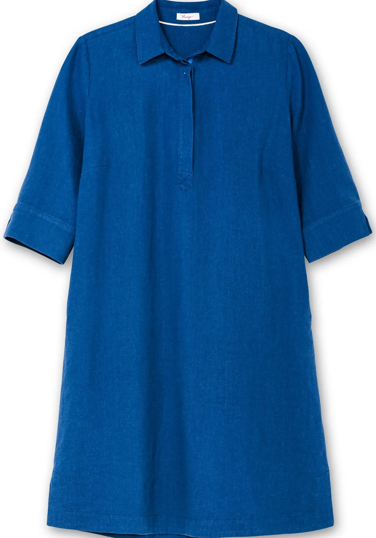 Hemdblusenkleid aus Leinen-Viskose-Mix