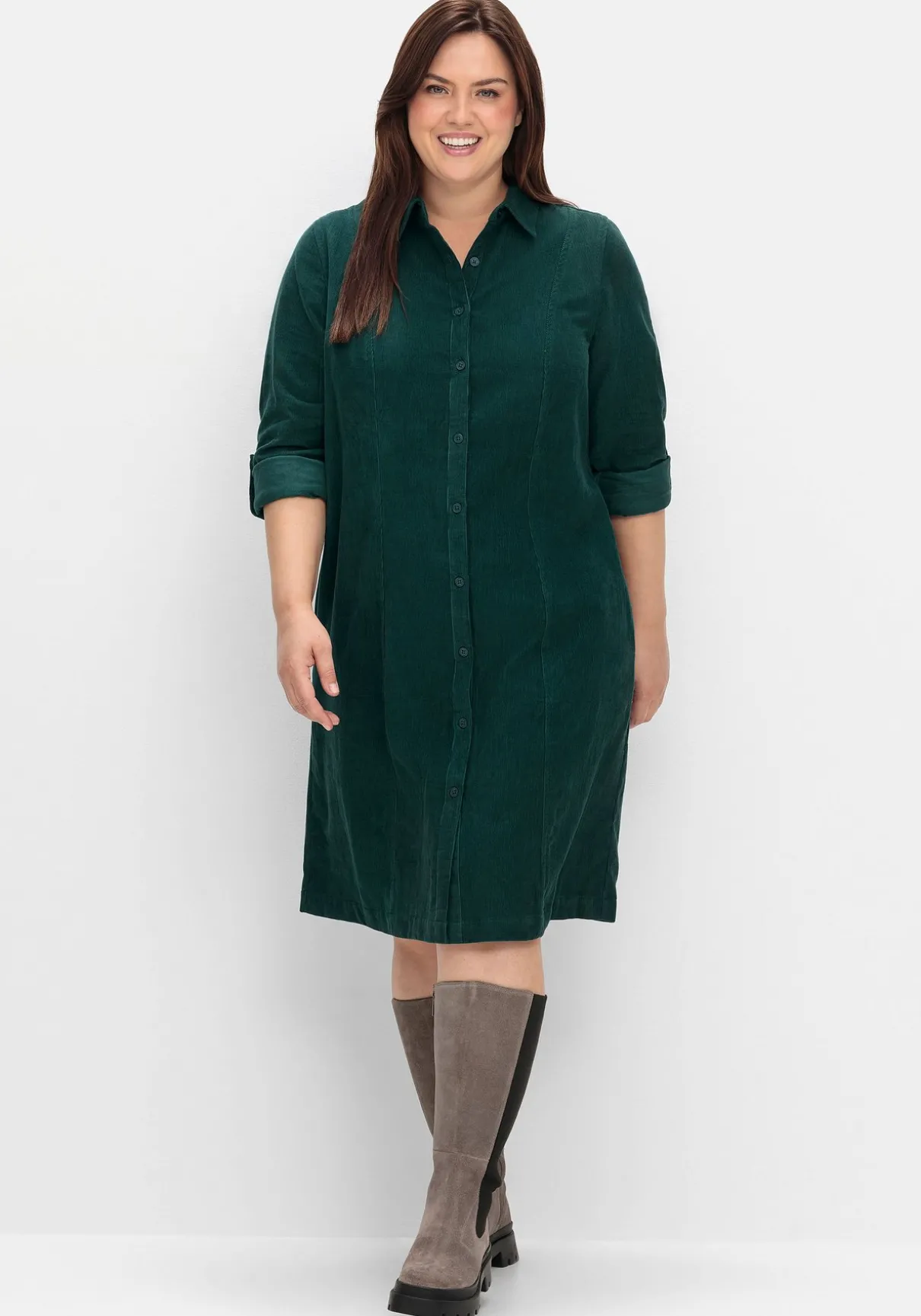 Hemdblusenkleid aus weichem Cord