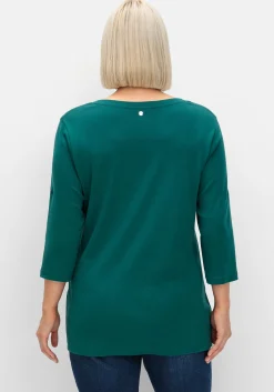 Henleyshirt mit 3/4-langen Krempelärmeln
