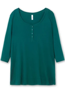 Henleyshirt mit 3/4-langen Krempelärmeln