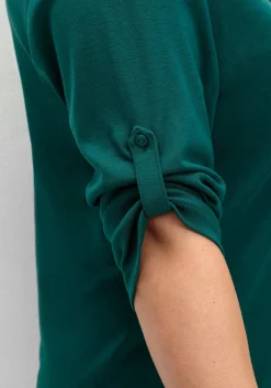 Henleyshirt mit 3/4-langen Krempelärmeln