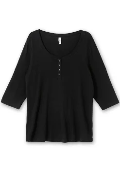 Henleyshirt mit 3/4-langen Krempelärmeln
