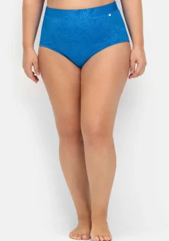 Hohe formende Bikinihose mit Blumen-Struktur