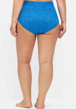 Hohe formende Bikinihose mit Blumen-Struktur