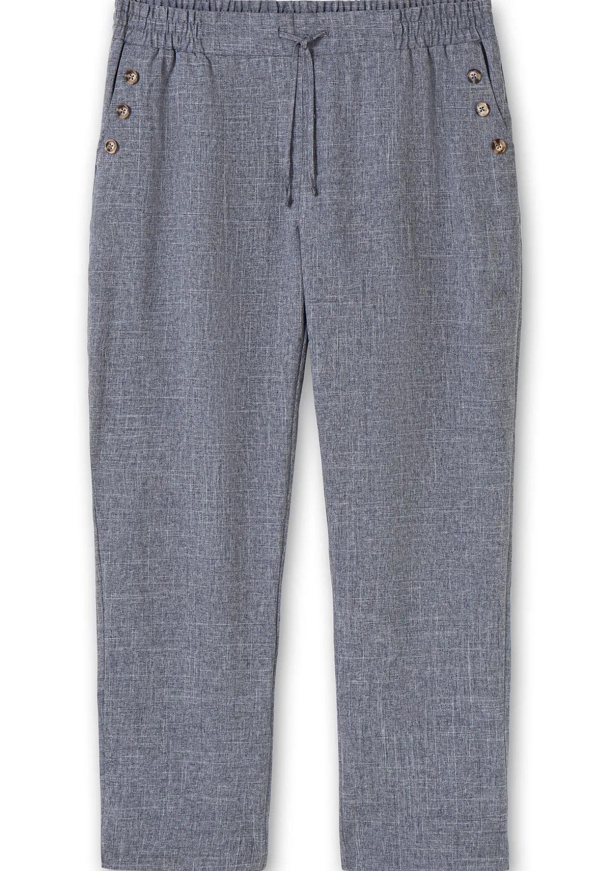 Hose in Leinenoptik mit Dehnbund und Zierknöpfen